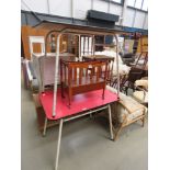 Two melamine and metal kitchen tables