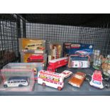 Cage containing Matchbox and Corgi die cast cars