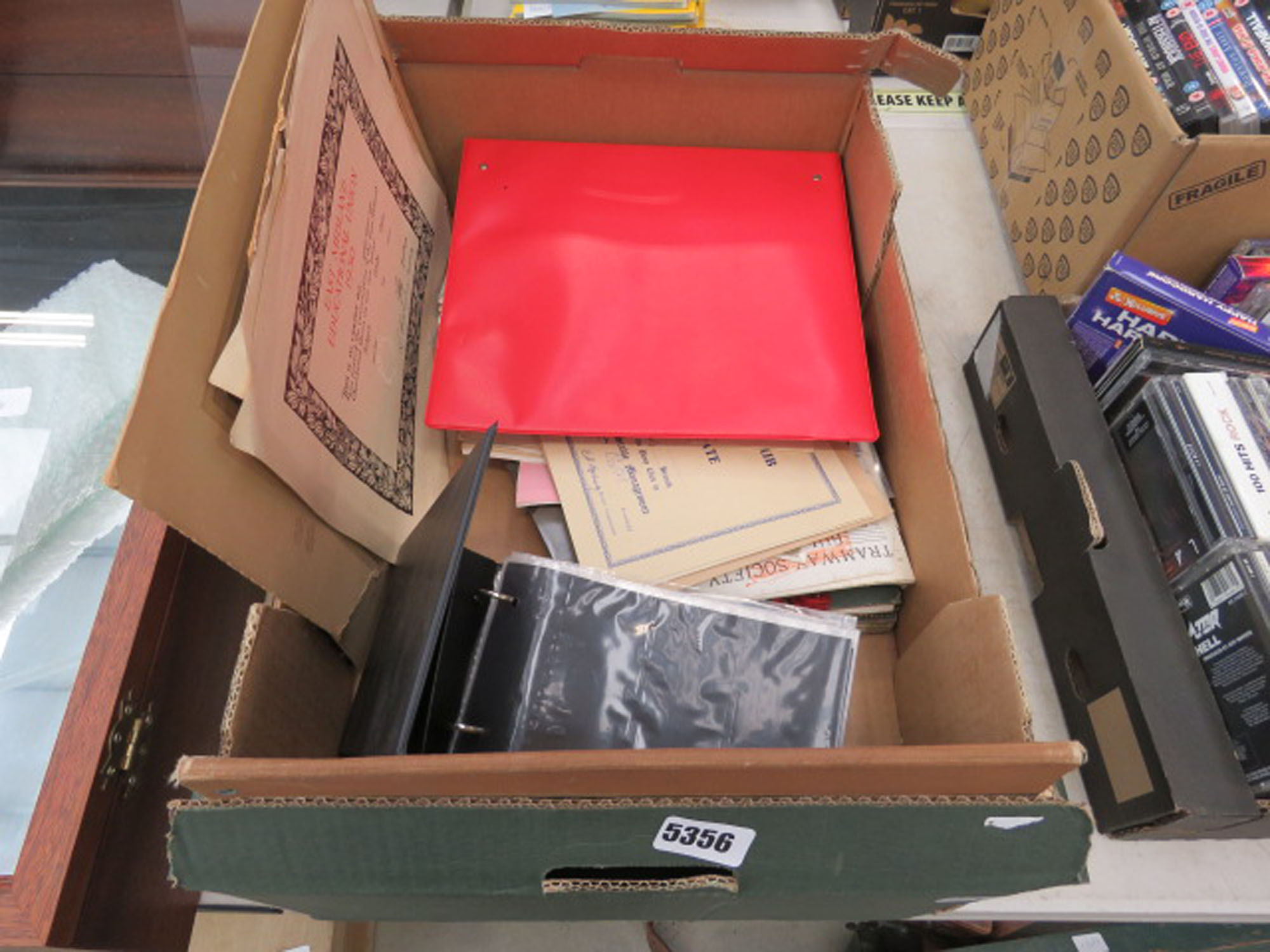 Box containing certificated and ephemera