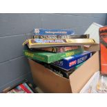Large box containing board games