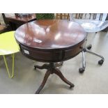 Reproduction mahogany drum table