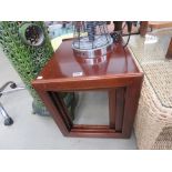 Reproduction mahogany nest of 3 tables