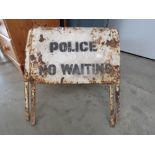 Pair of painted 1950's Police ''No waiting'' signs
