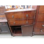 Oak chest of 2 drawers with cupboard under