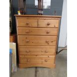 Pine chest of two over four drawers