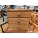 Pine three drawer cabinet