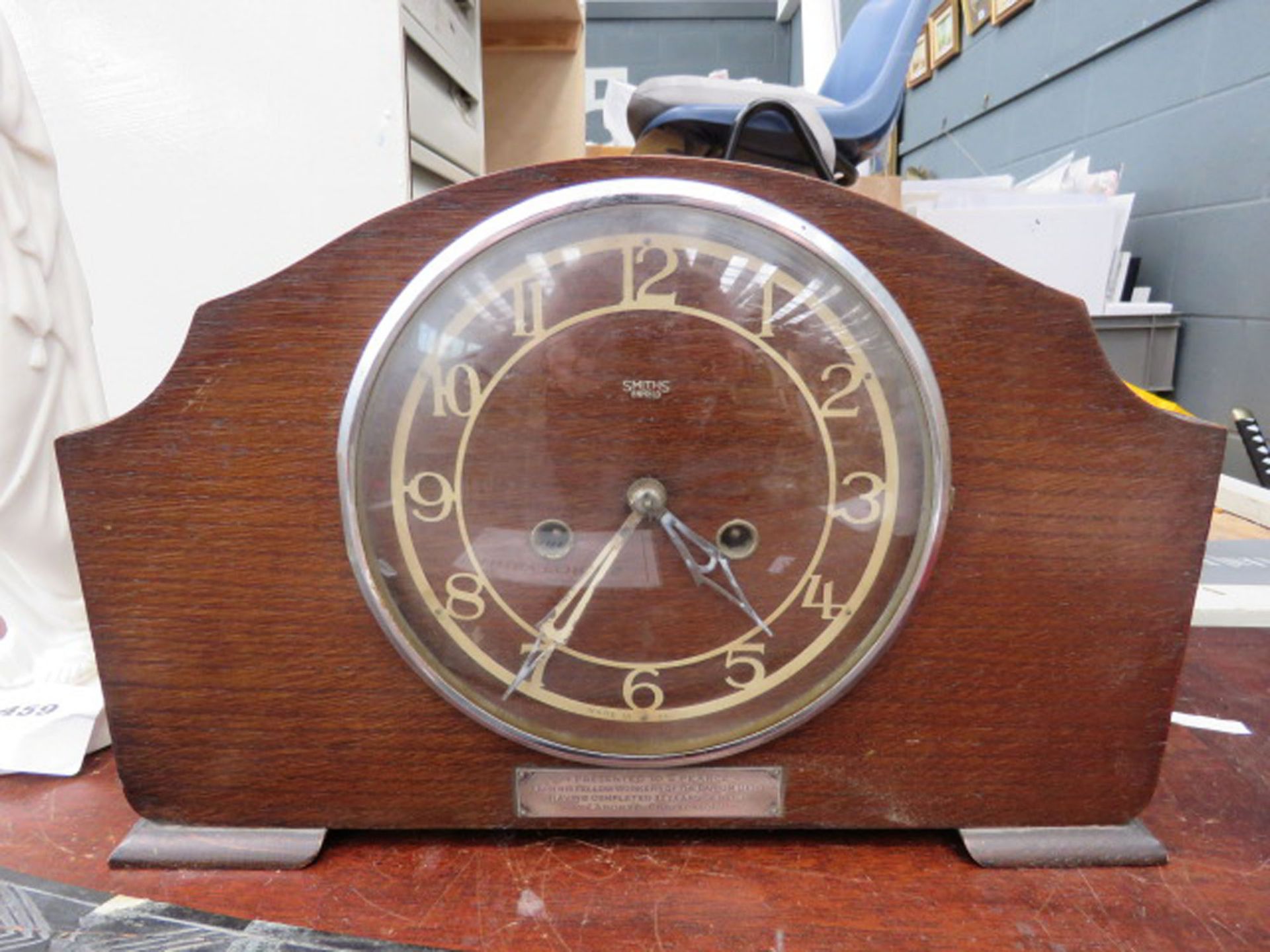 Smiths long service mantle clock