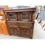 Dark oak court cupboard