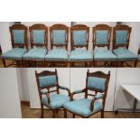 RR 14 and 15 - A set of six Victorian style mahogany dining chairs with foliate backs and floral