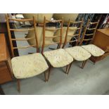 Four floral upholstered German dining chairs (collectors item, see soft furnishings policy)