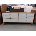 Painted oak chest of six drawers