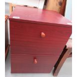 Walnut effect chest of 2 drawers