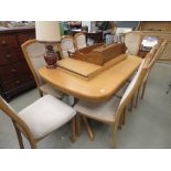 oak extending dining table plus 8 chairs