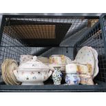 cage containing quantity of Villeroy & Boch crockery plus commemorative ware