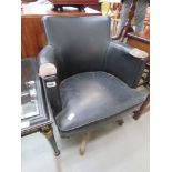 5106 Black Rexine swivel office chair
