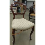 Balloon back dining chair with floral upholstered seat