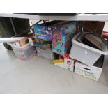 5 boxes containing large quantity of kids toys, garages, gladiators game, plus Eddie Stobart related