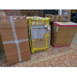 Five boxes containing tea trolley, lamp and furniture parts