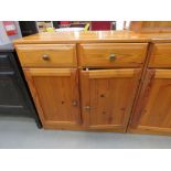 Pine sideboard two drawers two doors under