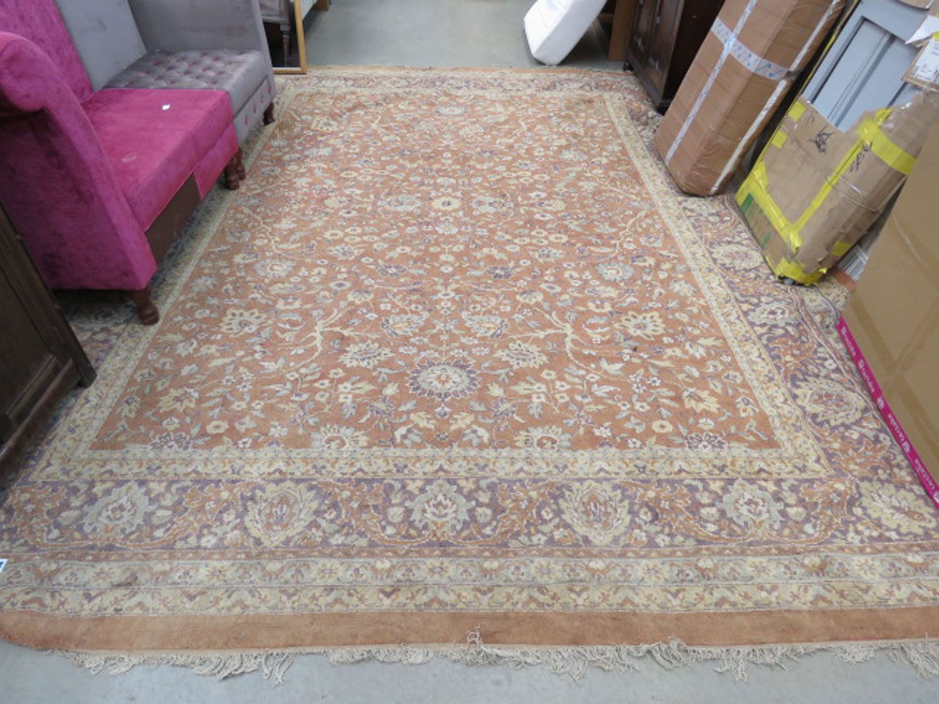 Brown floral carpet