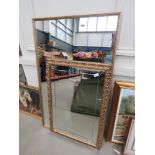 2 rectangular mirrors in gilt frames