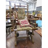 Turned beech child's rocking chair