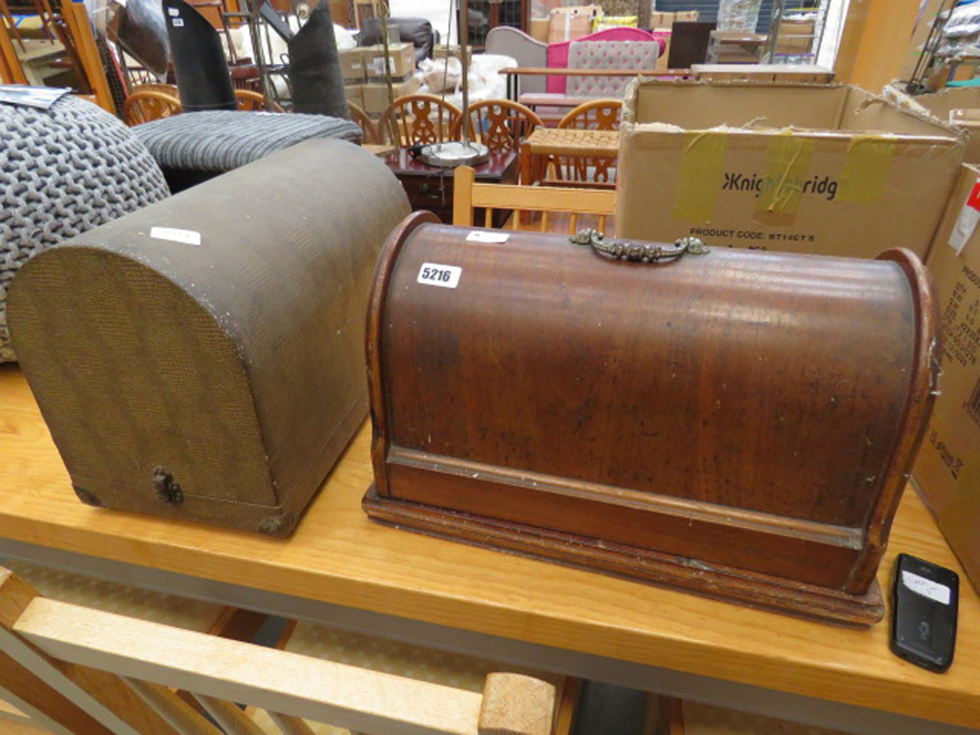 Two cased sewing machines
