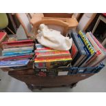 3 boxes containing children's annuals, movie, Michellin and other reference books