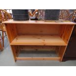 Pine open-fronted bookcase