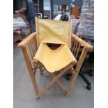 Yellow canvas and wooden Director's chair