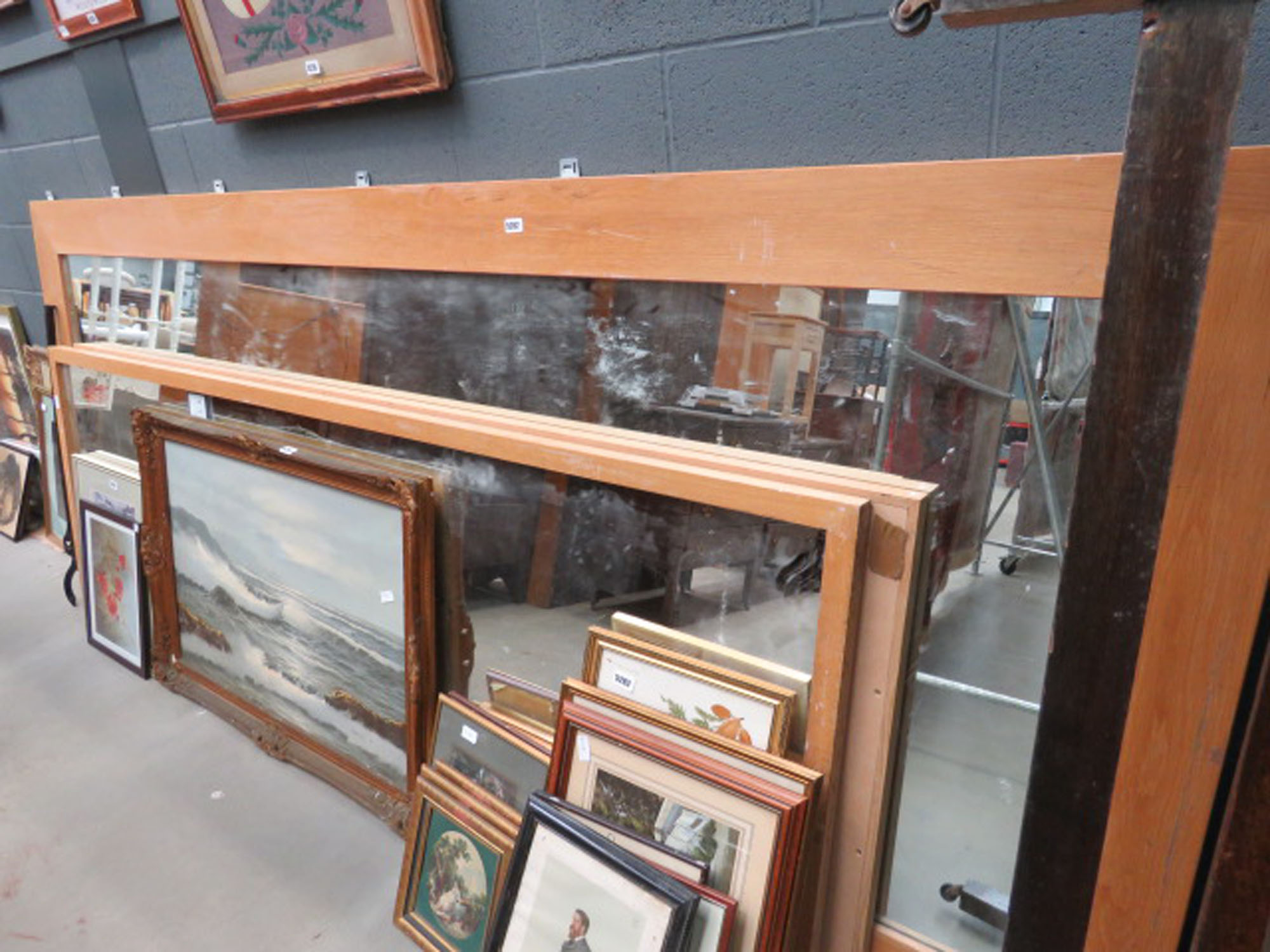 Two large mirrors in oak frame