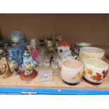 5387 Commemorative tins, ornamental birds, figures of ladies, tumblers and other glassware, milk