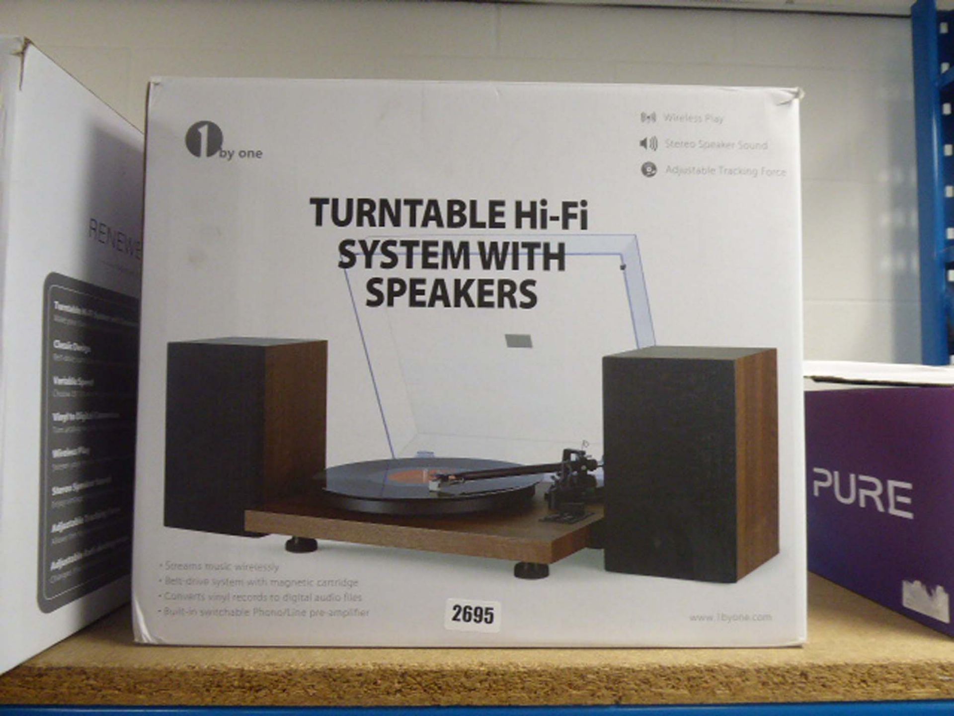 1 BY ONE turntable hifi system with speakers