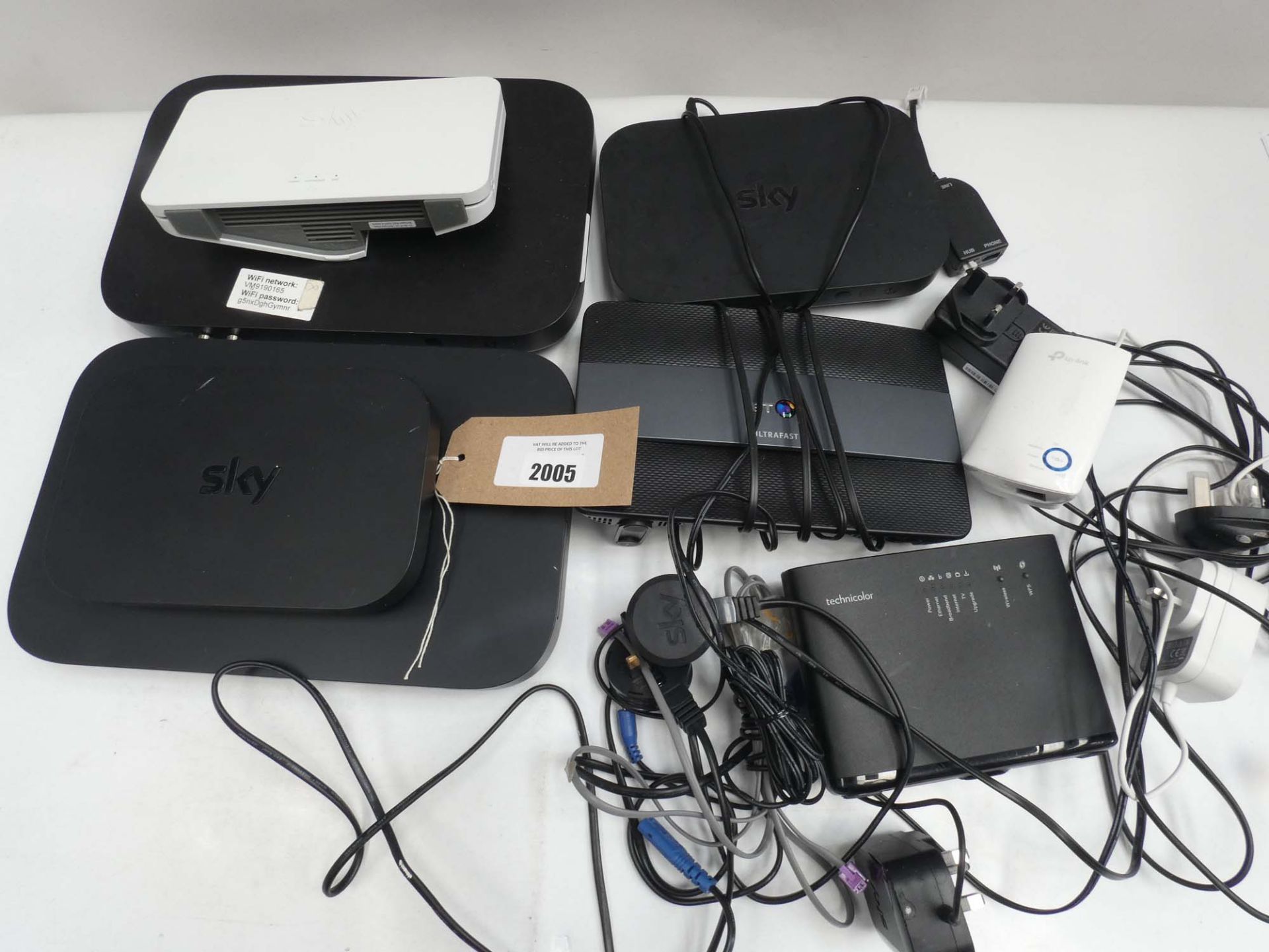 Bag containing quantity of routers/hubs/TV boxes