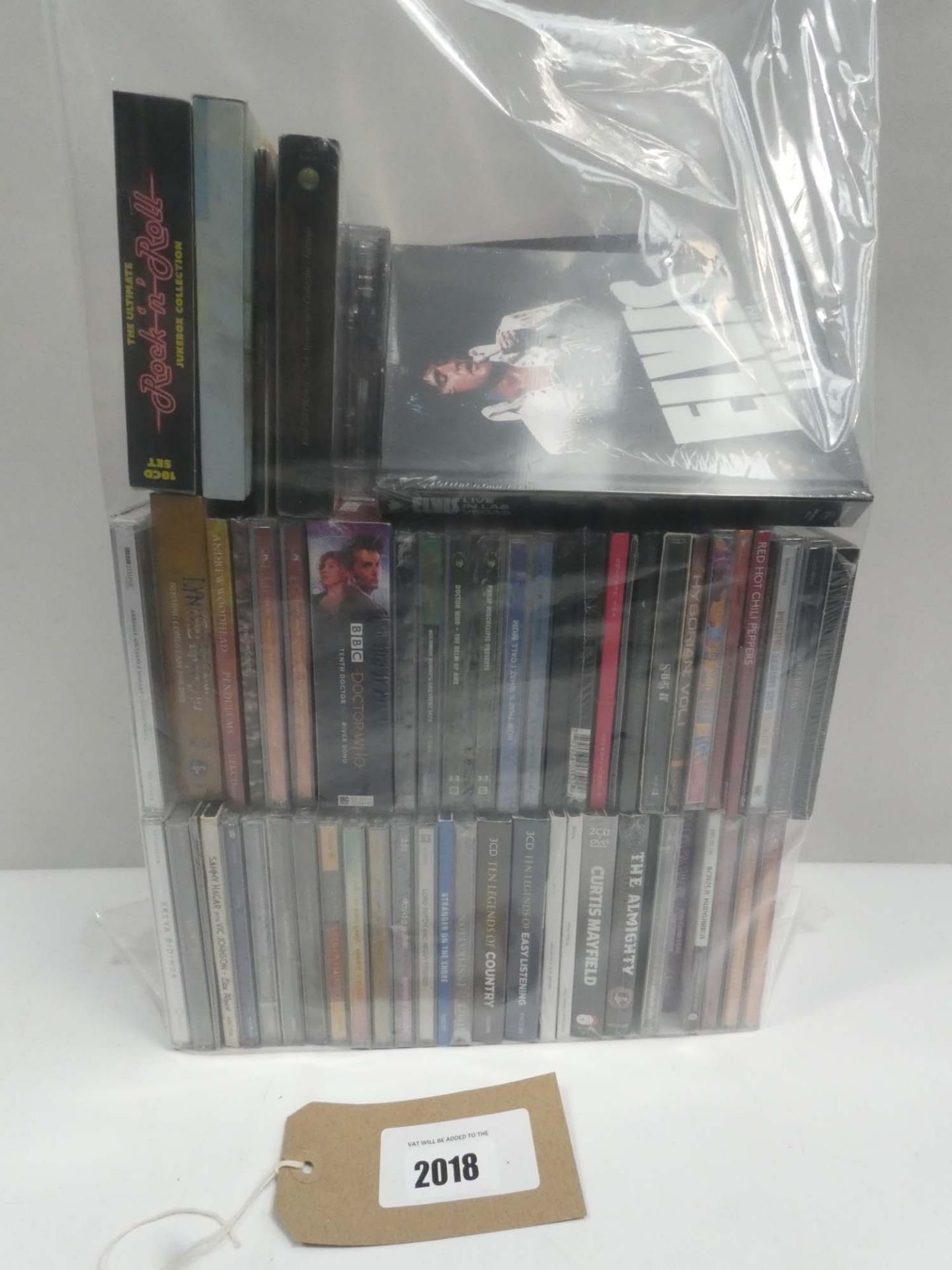 Bag containing quantity of music CD albums