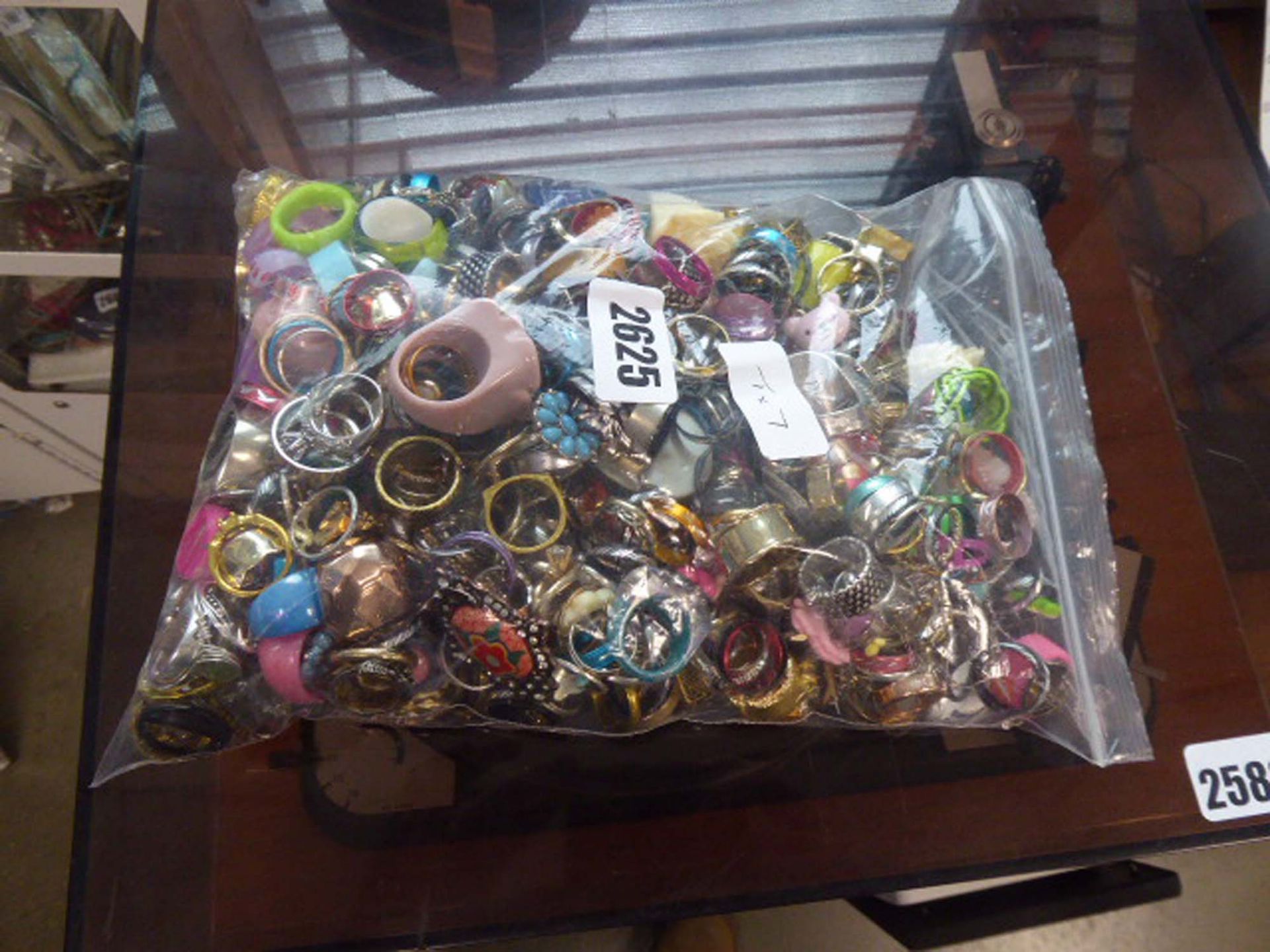 Bag containing loose dress rings