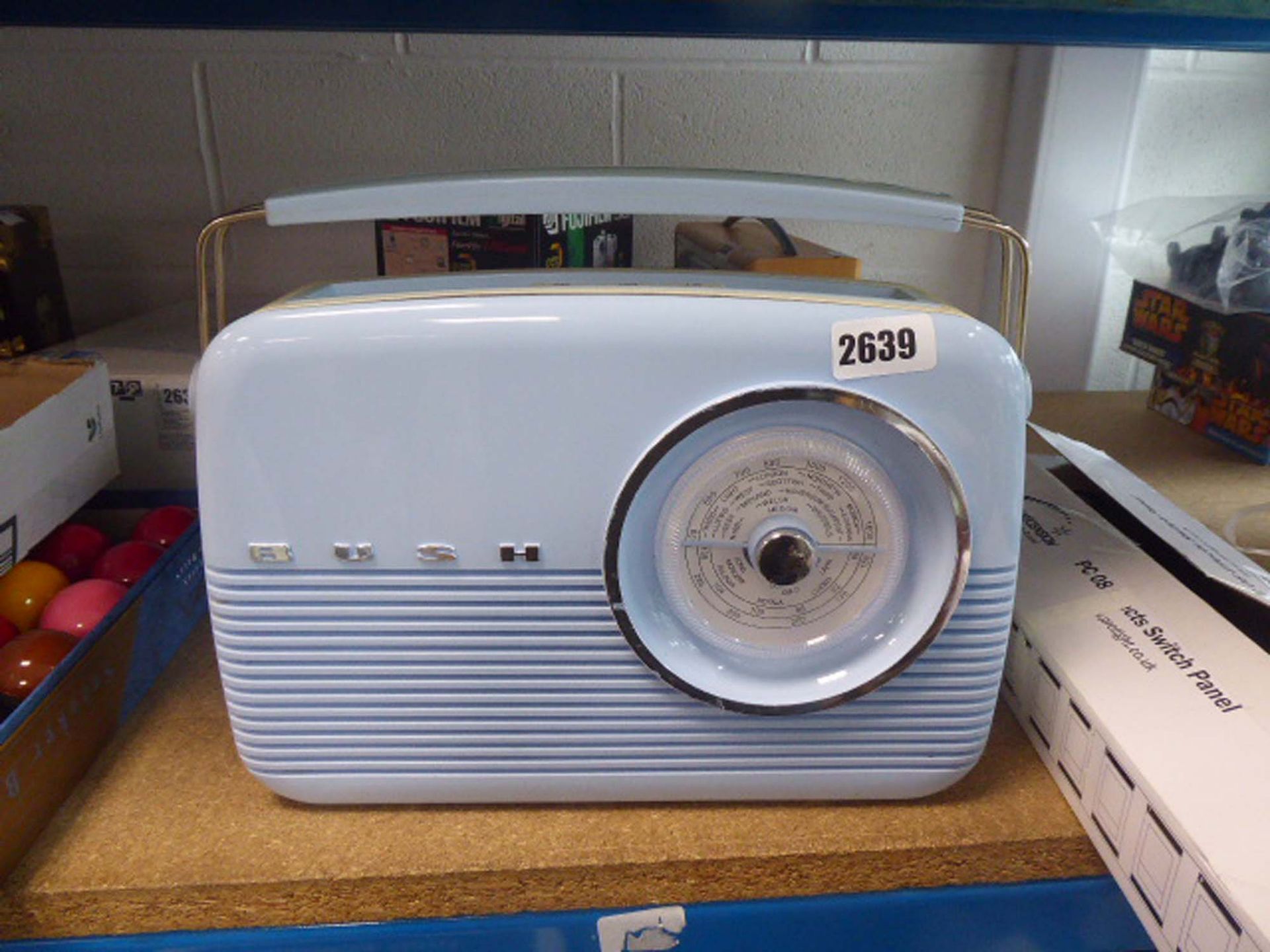 Bush portable radio in blue and cream