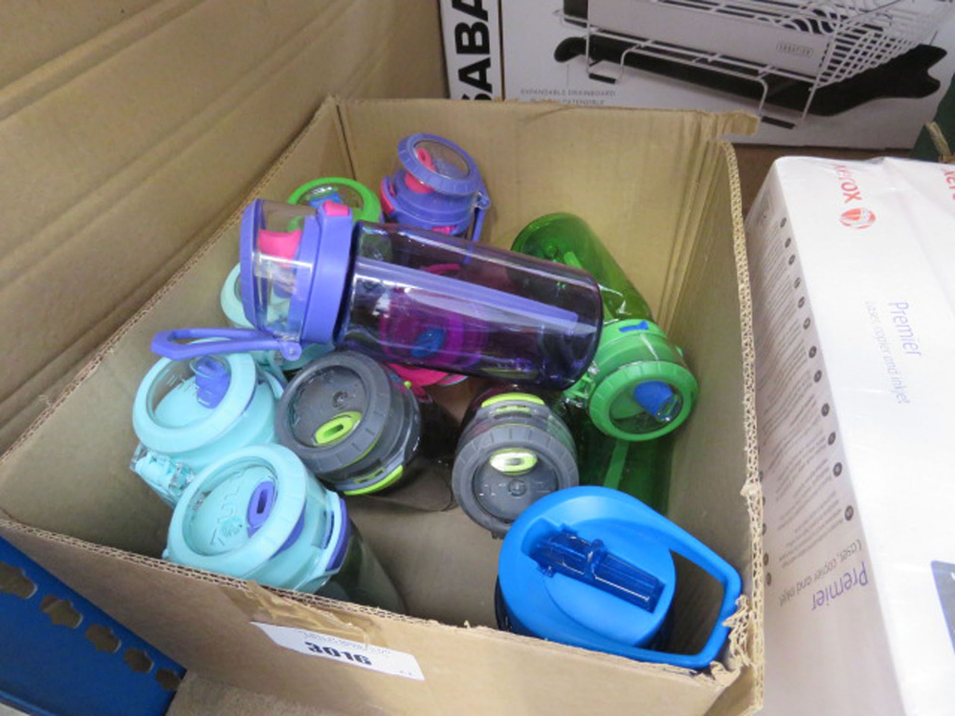 Box containing small quantity of kids drinks bottles