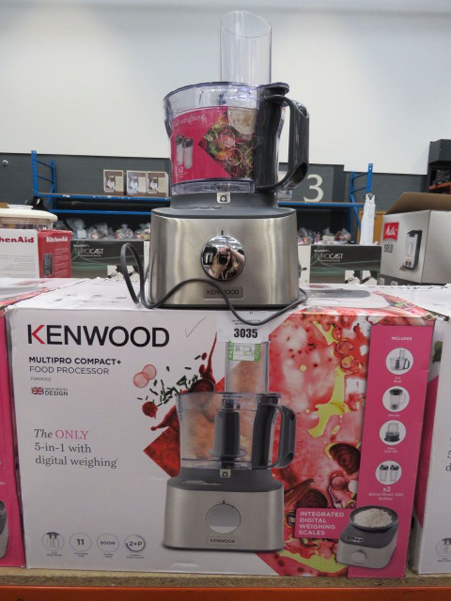 (3) Kenwood Multi Pro Compact Plus food processor with box