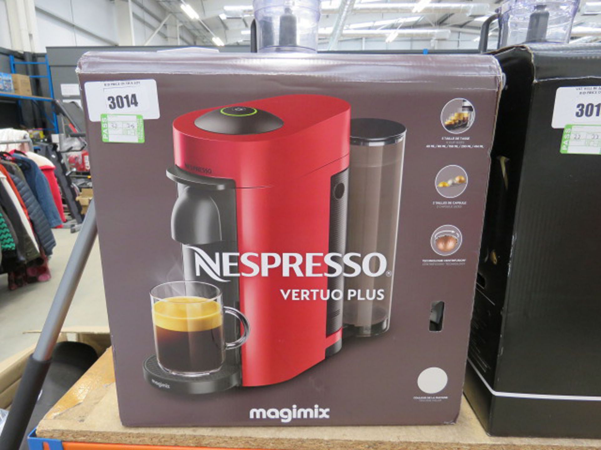 (34) Nespress Virtue Plus magic mix coffee machine with box