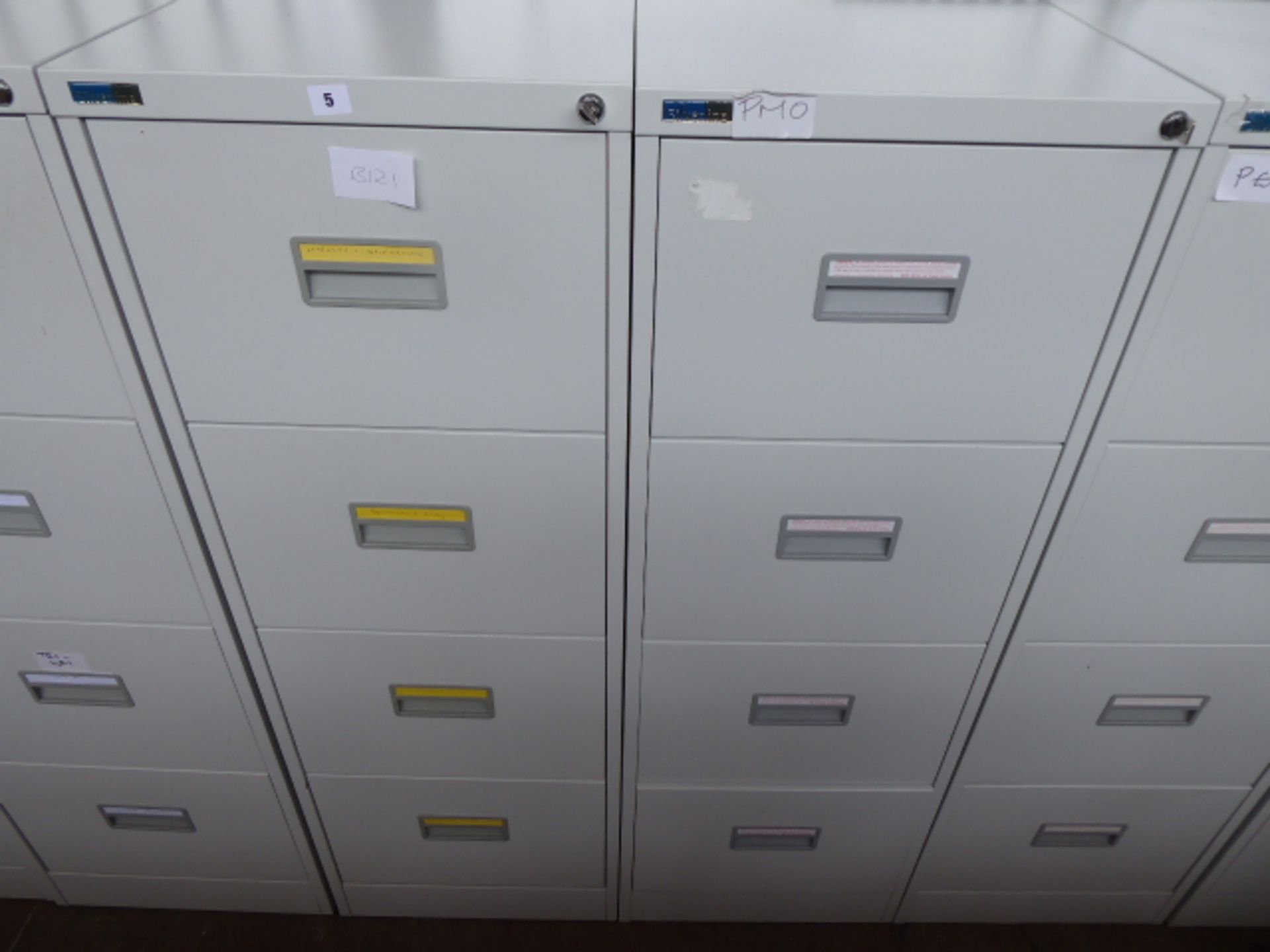 2 Silverline 46cm grey 4 drawer filing cabinets