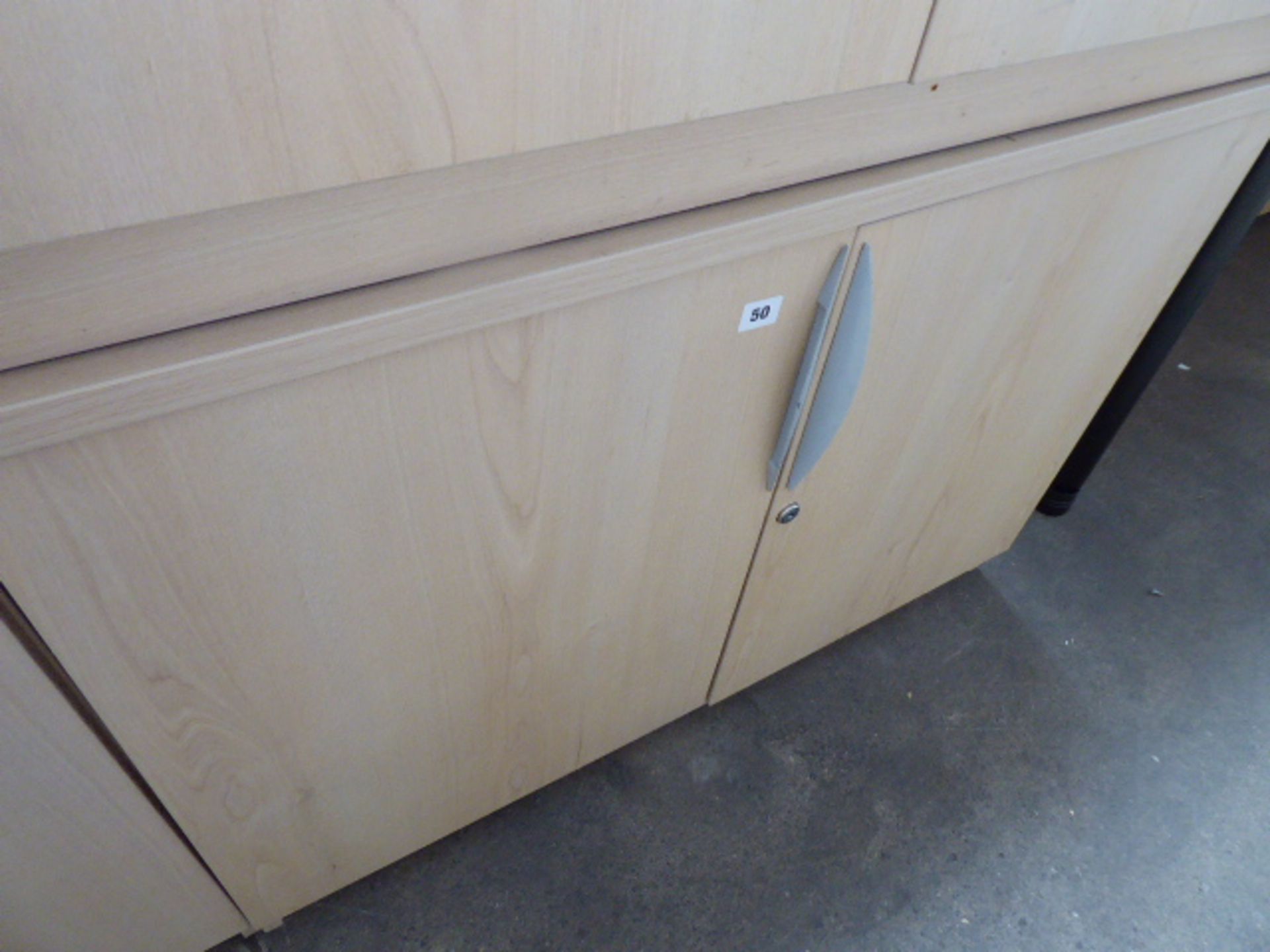 Maple effect 2 door stationery cabinet 100cm wide