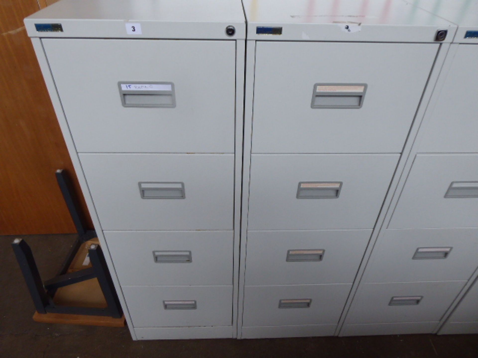 2 Silverline 46cm grey 4 drawer filing cabinets