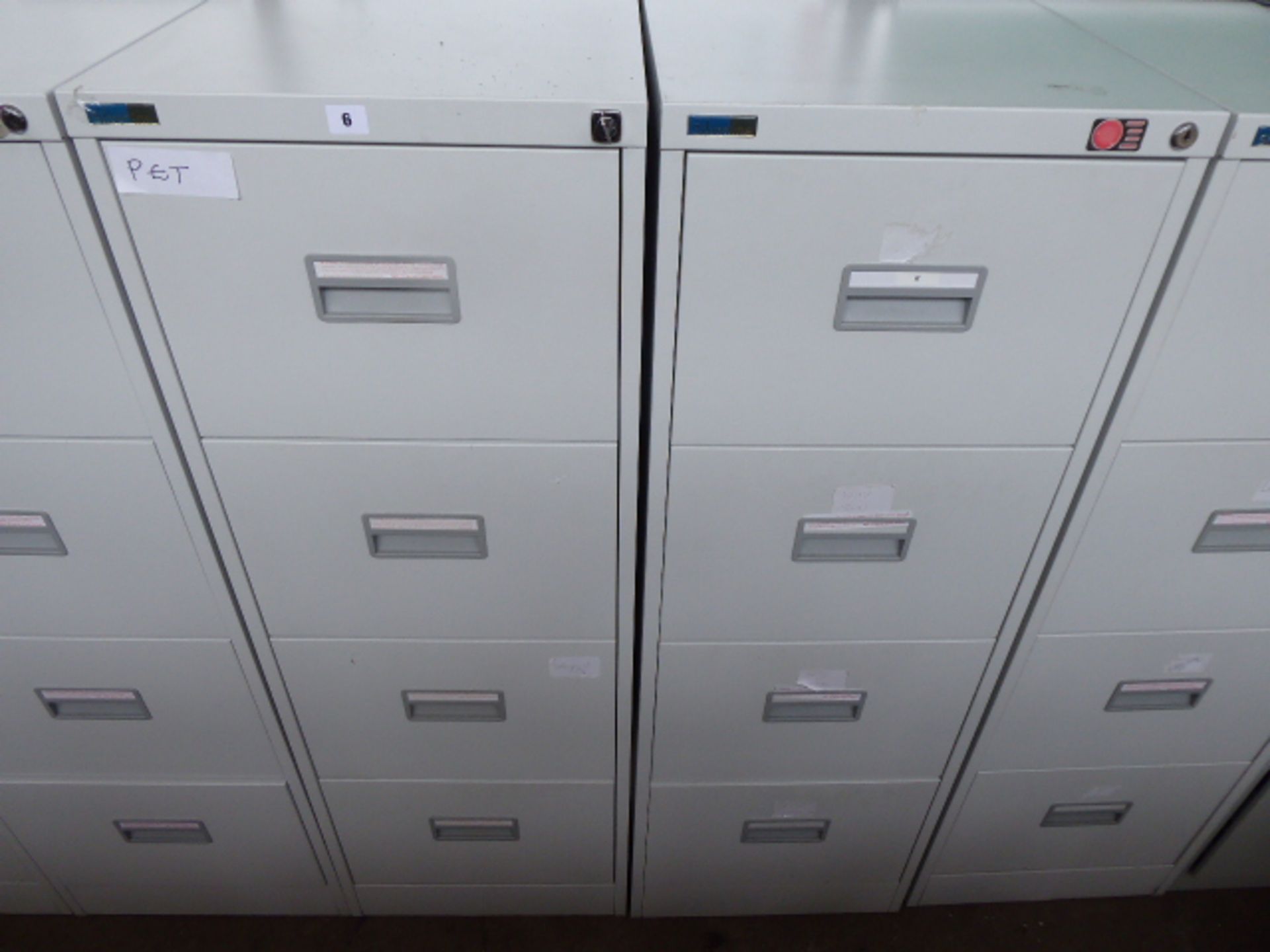 2 Silverline 46cm grey 4 drawer filing cabinets