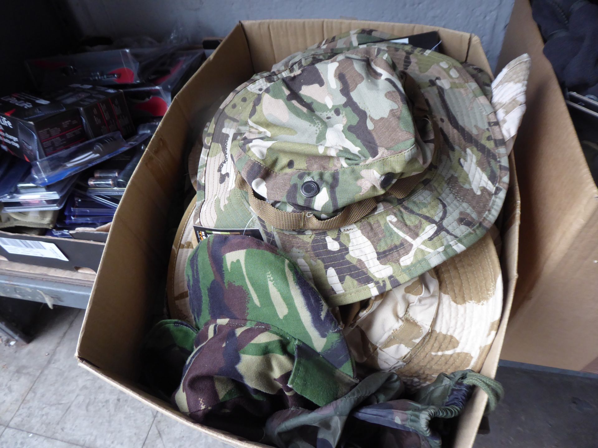 Twop boxes of camo hats etc. - Image 3 of 3