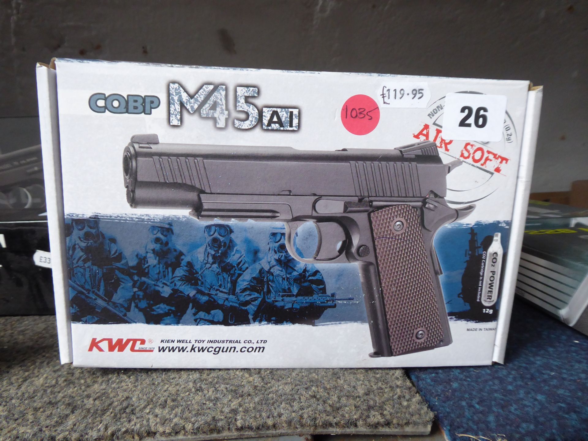 Boxed CQBP M45 6mm BB airsoft pistol *This Lot is offered for the purposes of historical re-