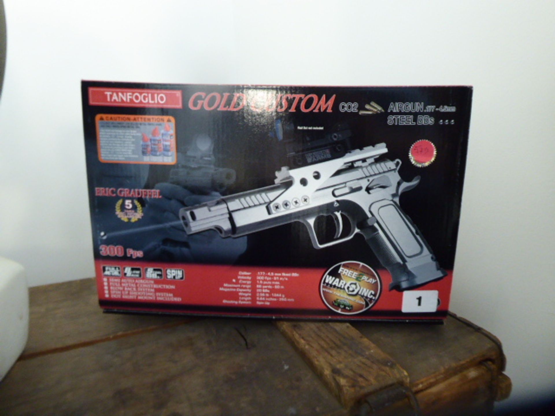 Boxed Tanfoglio Gold Custon C02 .177 metal BB air pistol