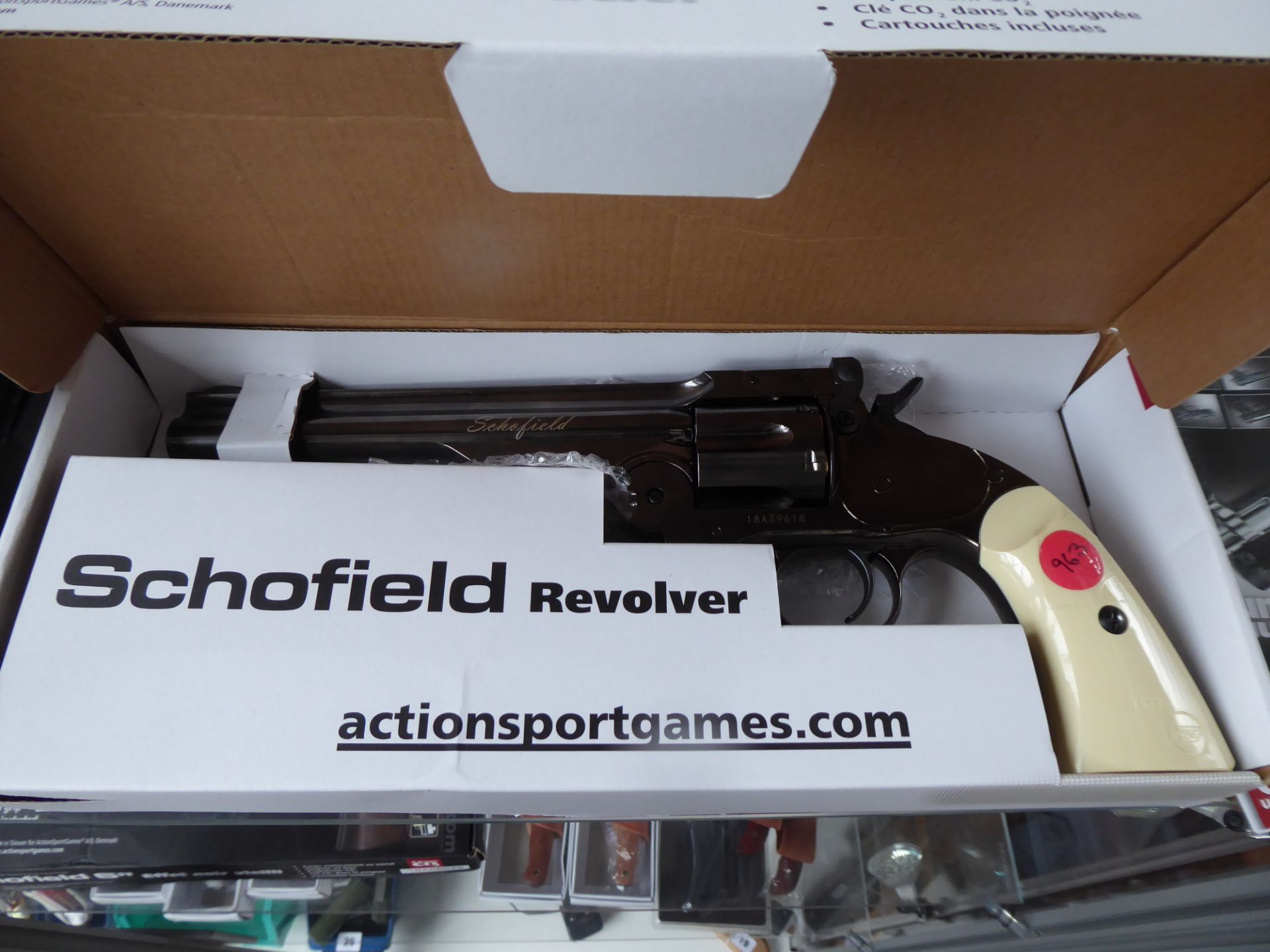 Boxed Schofield C02 .177 metal BB air pistol in steel grey - Image 2 of 2