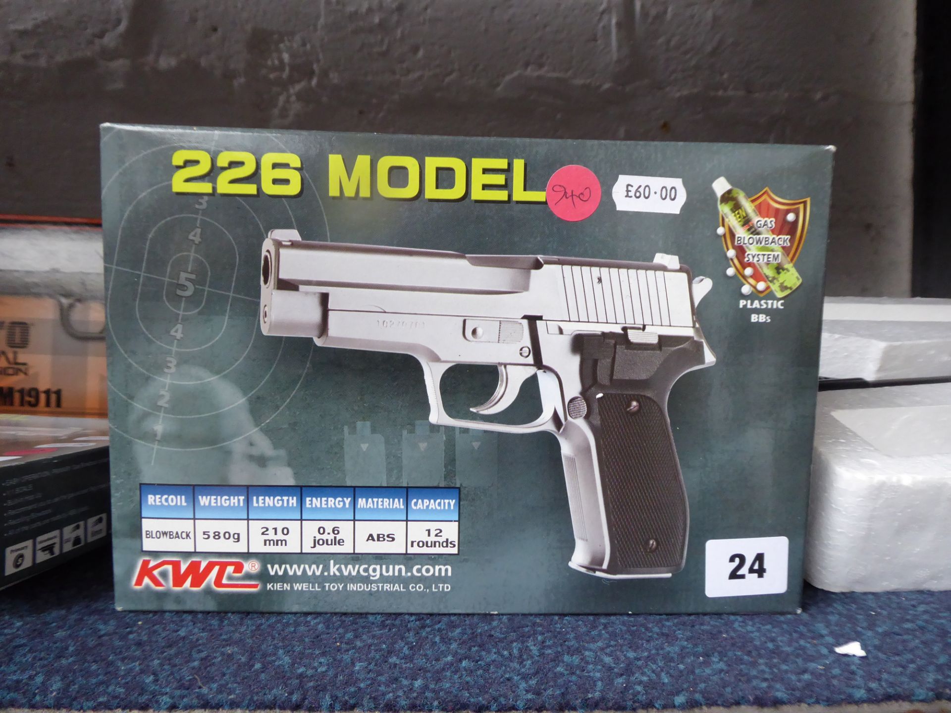 Boxed KWC 226 model 6mm BB airsoft pistol *This Lot is offered for the purposes of historical re-