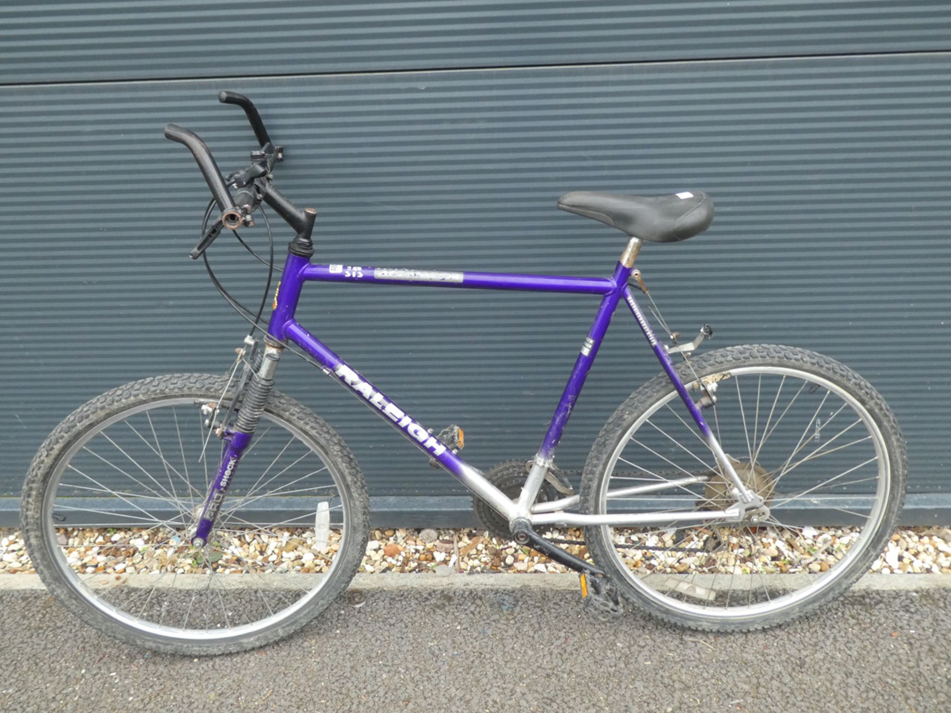 Raleigh mountain bike in purple